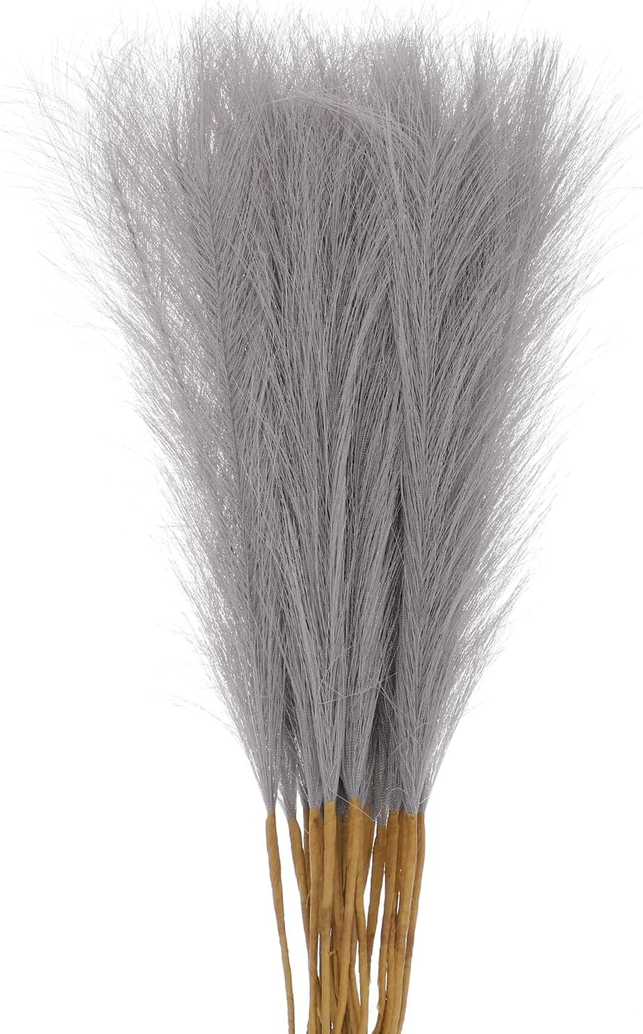 25Pcs 21"/55cm Fluffy Faux Pampas Decor Tall Artificial Grass for Living Room Party Wall Vase Wedding Decoration,Light Grey Main image