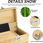 Polegas Bamboo Stash Box, Rolling Box with Combination Lock, Wooden Storage Boxs with Rolling Tray and All Accessories, Perfect Choice for Family or Personal Gifts