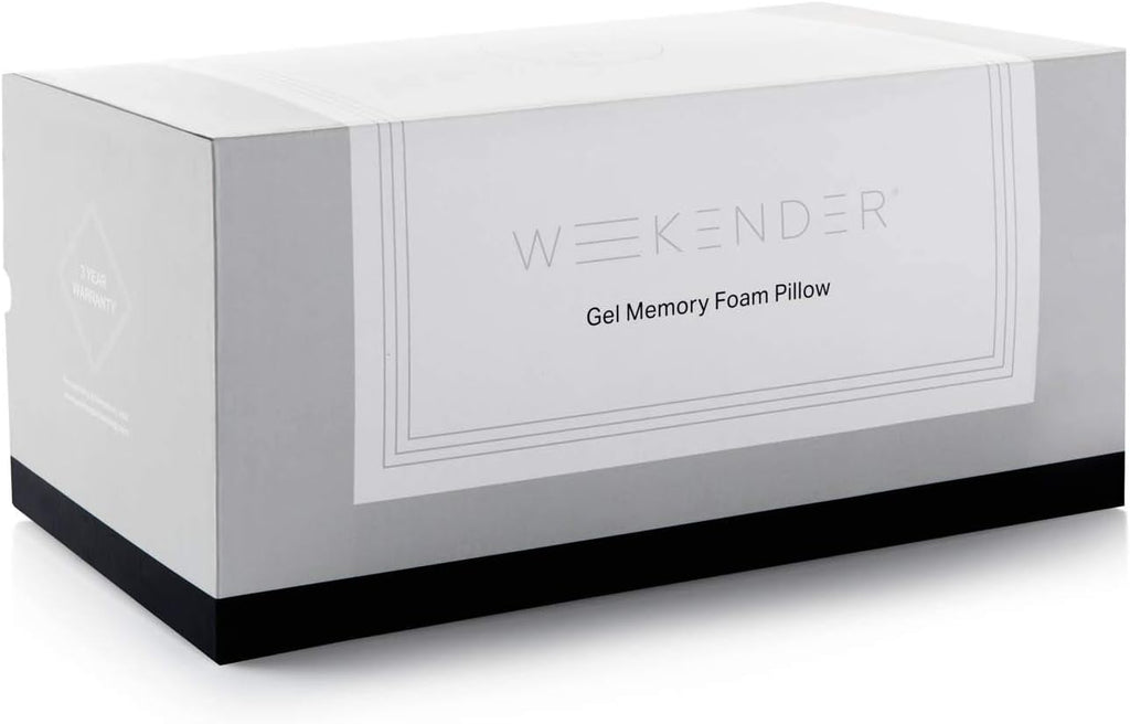 WEEKENDER Gel Memory Foam Pillow – 1 Pack Standard Size – Ventilated - Washable Cover,White (Package may vary)