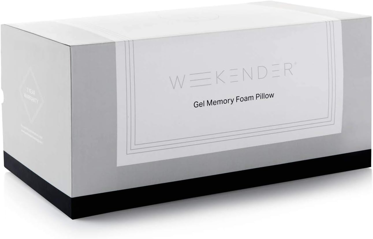 WEEKENDER Gel Memory Foam Pillow – 1 Pack Standard Size – Ventilated - Washable Cover,White (Package may vary)