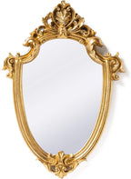 Funly mee 30×23 CM Antique Decorative Wall Mirror Gold Shield Shape (Small)