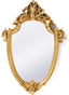 Funly mee 30×23 CM Antique Decorative Wall Mirror Gold Shield Shape (Small)