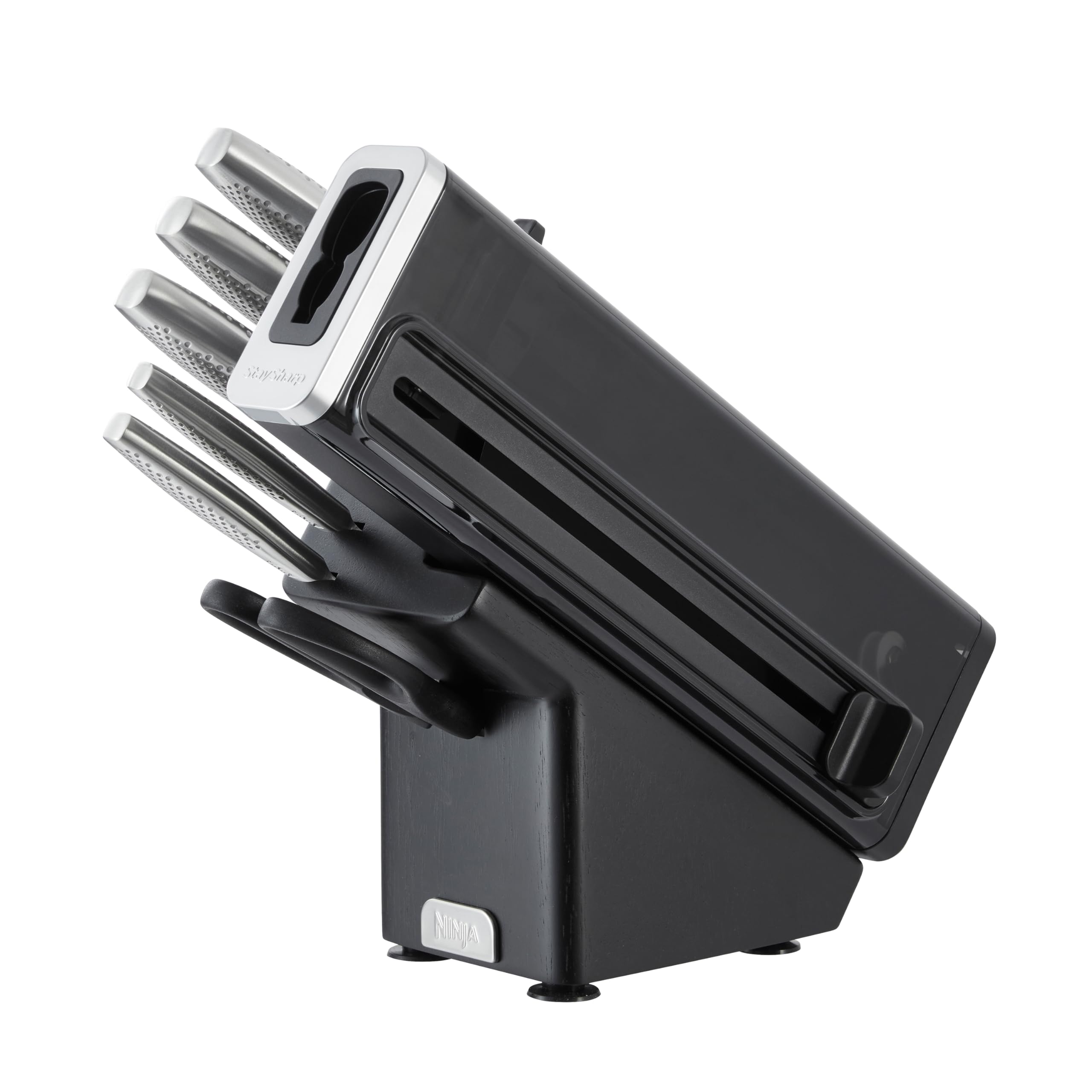 StaySharp Knife Set, Stainless Steel 6-Piece Knife Set with Integrated Sharpener, Includes Kitchen and Herb Scissors, Black K62006EUUK