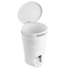 Bathroom Bin with Pedal Diabolo 5L | Inner Bucket with Handle | Practical and Easy-to-Clean Design | Made from Highly Resistant Materials | 19 x 21 x 28.2 cm – White
