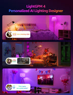 AI Smart Bulb E27, Music Sync WiFi Bulb, Voice Control Smart Screw Bulb, Colour Changing Light Bulbs, RGBCCT, Work with Alexa & Google Assistant, Personalized AI Lighting Designer