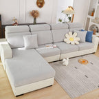 Super Stretch Sofa Cover 1 2 3 4 Seater L Shape, WearResistant Spandex Corner Sofa Cover Non Slip Sofa Slipcovers with Elastic Bottom, Great for Kids & Pets (Weave Light Grey, Backrest Cover)
