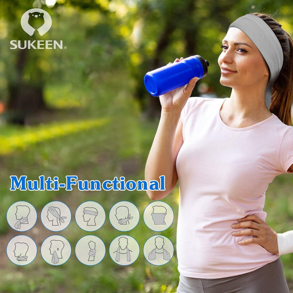 Sukeen Cooling Towels, 4 Pack Neck & Soft Breathable Sweat Towel for Men & Women Work Out Sports Yoga Golf (40"x12")