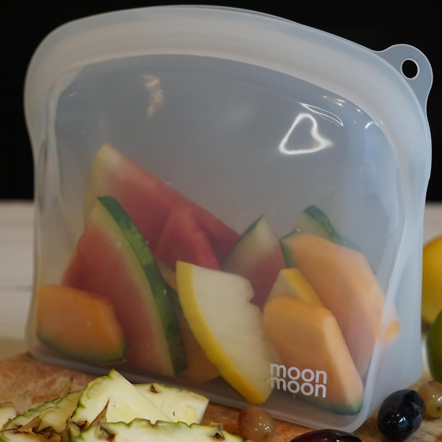 Free Standing Silicone Pouch Bags | Reusable SIlicone Freezer Bags (Clear - 1200ml)
