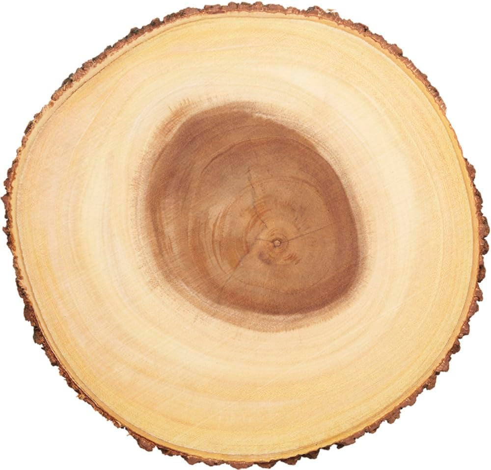 Artesà Wooden Log Slice Cheese Board, Serving Platter for Cakes, Desserts, Grazing and Buffets, 30cm (11.8''), Brown, Wood