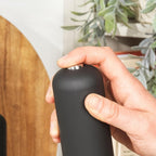 7524 BKXR Electric Salt & Pepper Grinder Set - Matt Black Soft-Touch, Push Button Operation, Battery Powered, Ceramic Mechanism, Adjustable Fine to Coarse Grind, 66g Sea Salt/30g Peppercorns