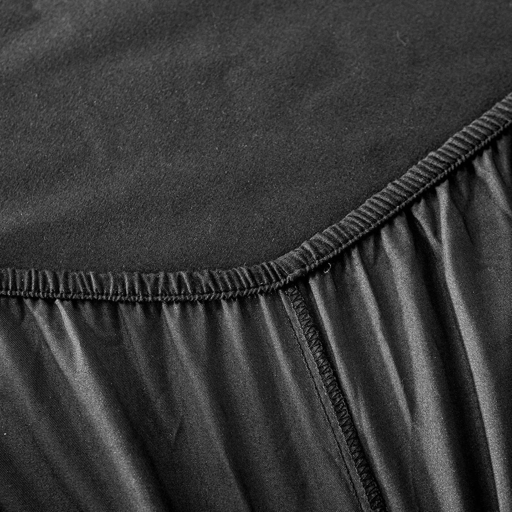 Double Fitted Sheet Bed Sheets 25CM Extra Deep Pocket Soft and Breathable Fitted Bedding Sheets (Black, Double)