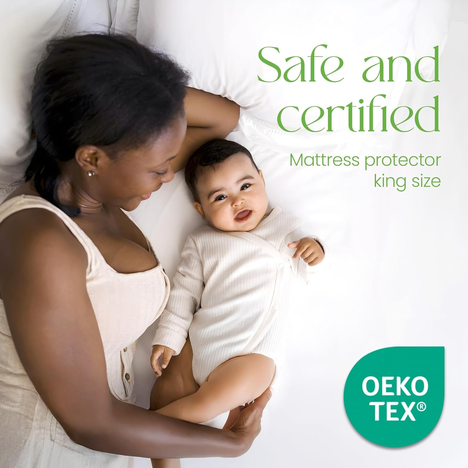 Waterproof Bamboo Mattress Protector 150x200cm – 100% Bamboo – Soft, Breathable, Deep Cooling Mattress Protector King Size