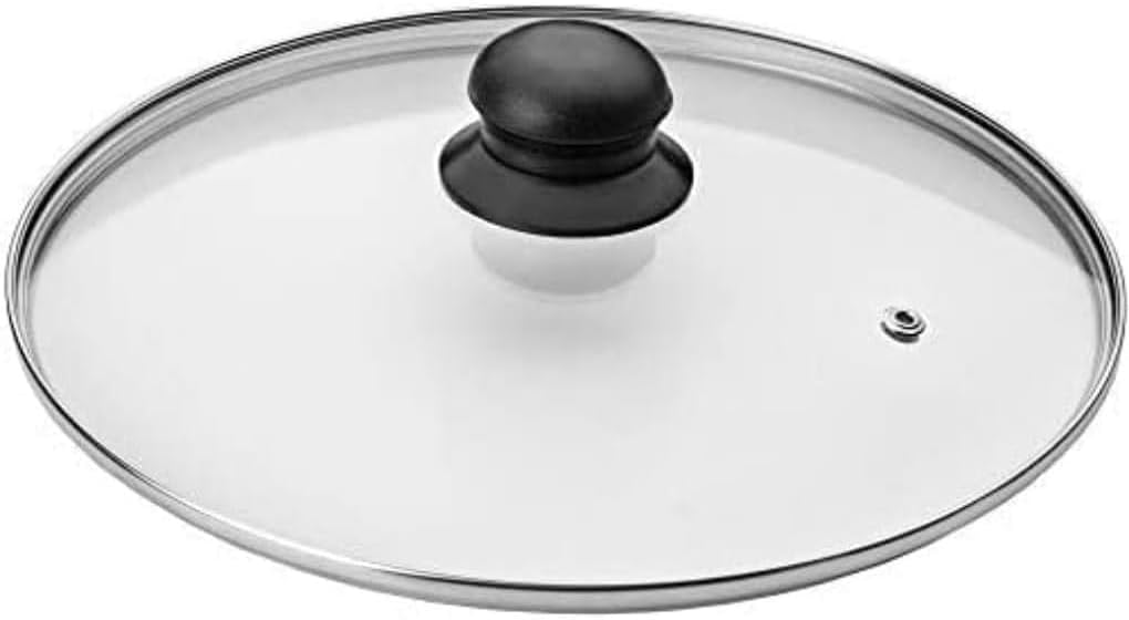 ibili "Prisma" Glass lid, Transparent/Silver/Black, 24 cm