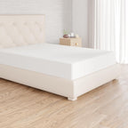 Bedding Soft Microfibre Double Fitted Sheet with 12 inch (30 cm) Deep Pocket, 135 x 190 cm, White