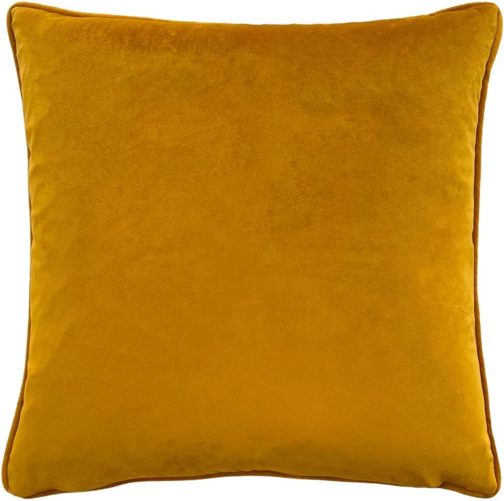 Wylder Tropics Orient Cushion Cover – Velvet Chinoiserie Birds Floral Design (Gold – 43 x 43 cm)