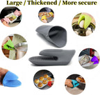 Oven Glove Thicken Silicone Pot Holder Mini Oven Mitt Heat Resistant Pinch Covers for Baking, Cooking, Bbq Grilling (grey)