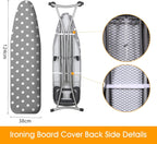 Ironing Board Cover, 100% Cotton Cover with Thick Felt (Bubble, 124 x 38cm)