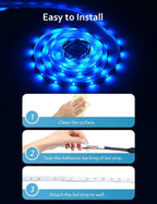 HOVVIDA LED Strip Light Lights 10M, 1x10M, 30 LEDs/Meter, 24V RGB LED Strip Light, 300 LEDs, APP and Remote Control, Music Mode, Timer Mode, LED for Bedroom, Living Room, Kitchen, Party