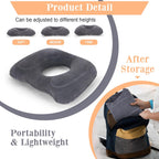 Inflatable Hemorrhoid Pillows, Donut Pillow for Tailbone Pain, Adjustable Inflatable Seat Cushion for Bed Sores, Postpartum Pregnancy, Car Seat, Airplane, 17.7'' x 15.4'' x 4.3''(Grey)