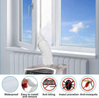 AC Window Seal,Portable Universal Window Kit for Mobile Air Conditioner Unit and Tumble Dryer 400cm/158Inch,Hot Air Stop Air Exchange Guards with Zip and Adhesive Fastener