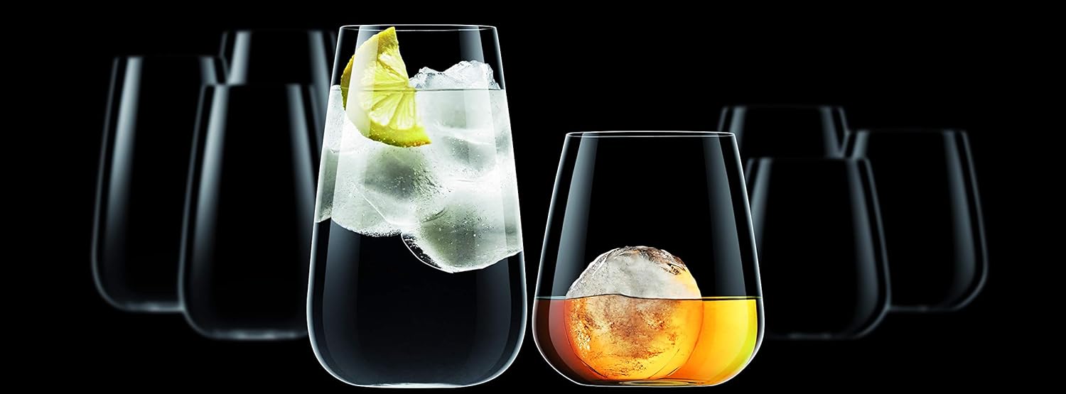 Luigi Bormioli - Talismano - Hi-Ball / Tumbler Crystal Glasses - Dishwasher Safe - Made in Italy - Set of 4, 590ml
