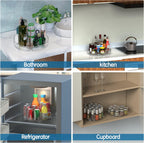 2 Pcs Lazy Susan Turntable Cupboard Organiser(27+23.5cm), Rotating spice rack Fridge turntable organiser, spinning cupboard organiser, turntable storage 9.3+10.6 Inch for Cabinet,Fridge,Pantry