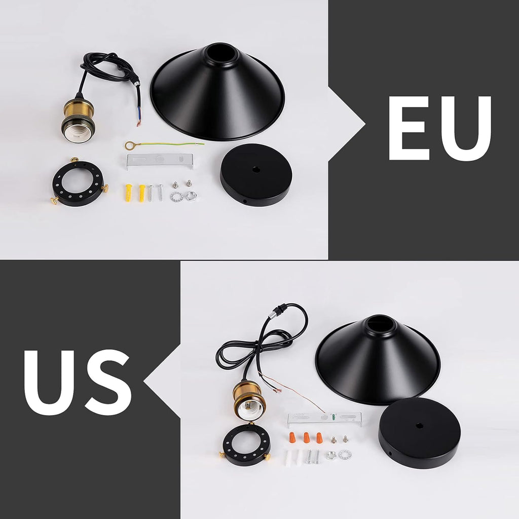Industrial Retro Black Iron Kitchen Restaurant Bar Balcony Hanging Pendant Light (3 Pack)