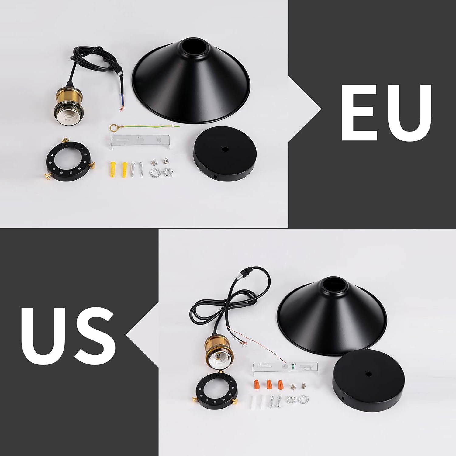 Industrial Retro Black Iron Kitchen Restaurant Bar Balcony Hanging Pendant Light (3 Pack)