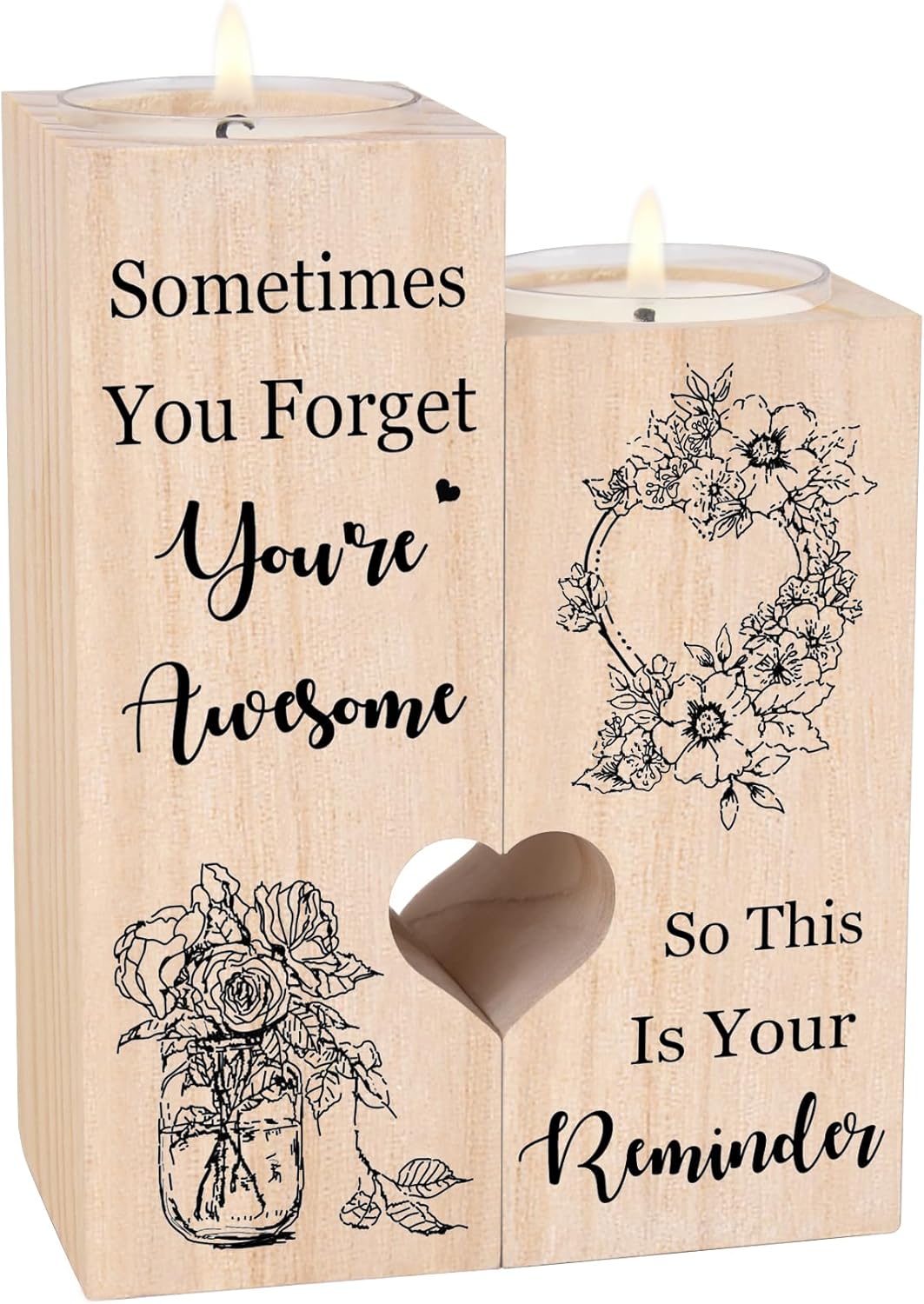 Friendship Gifts for Women, Best Friend Birthday Candlestick Holders - Inspirational Gifts for Friend, Colleagues, Sister, Bestie