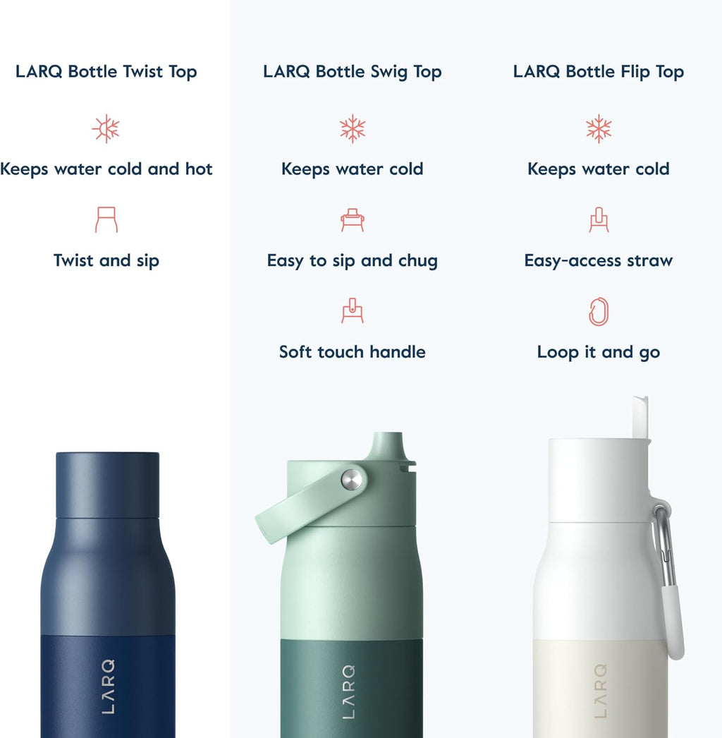 Bottle Twist Top 25oz - Insulated Stainless Steel Water Bottle | BPA Free | Reusable Water Bottle for Camping, Office, and Travel | Keep Drinks Cold and Hot, Monaco Blue