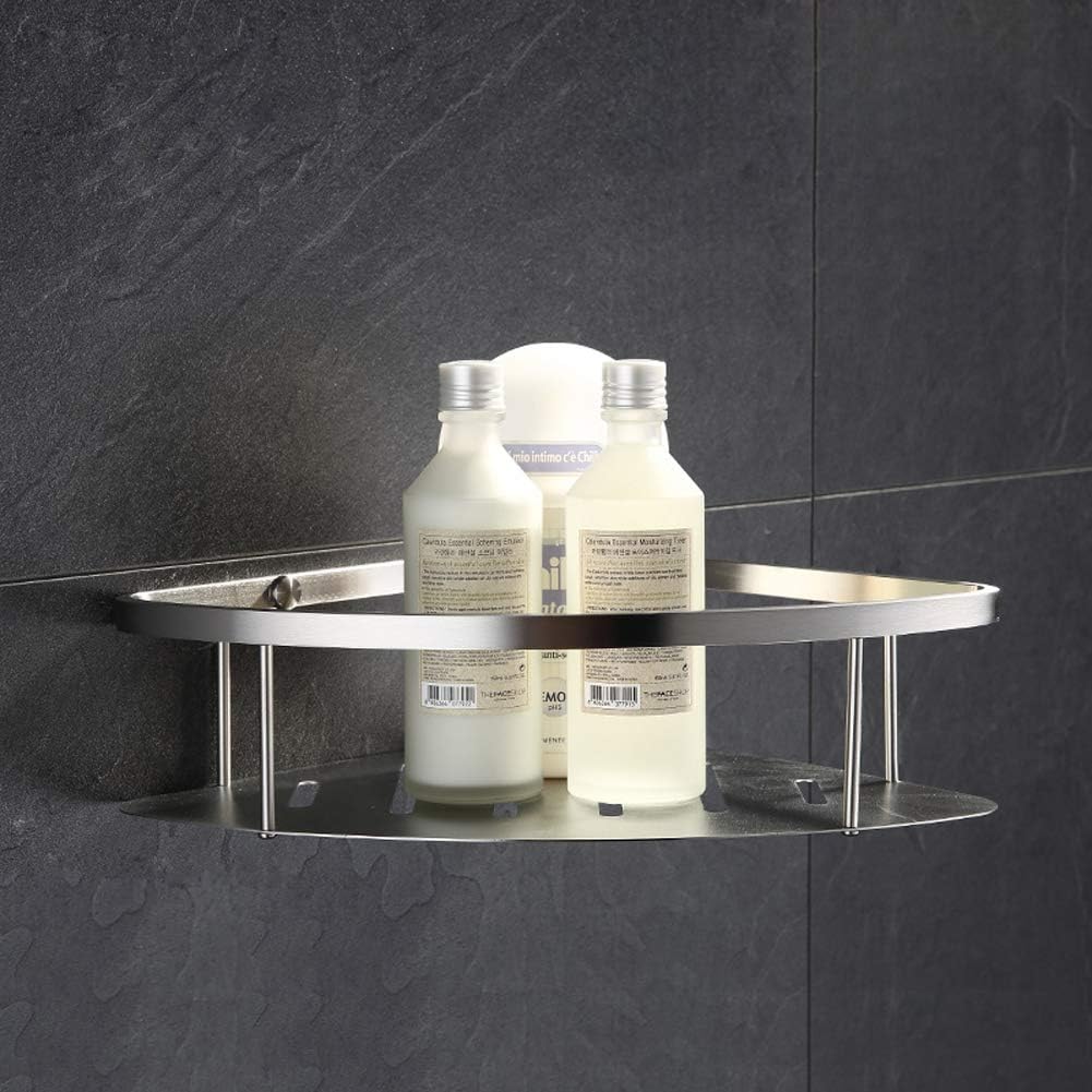 CS005 Wall Mounted Stainless Steel Bathroom Shower Corner Caddy Rust Proof, Brushed Steel
