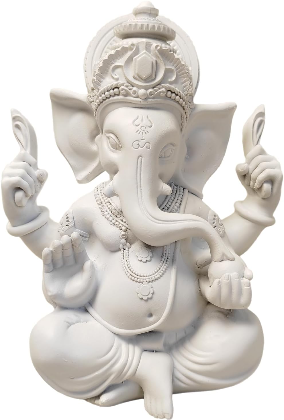 Ganesh Buddha Statue,Indian Deity Statue,Decoration Living Room,Abstract Sculpture,Home Store Decoration,Modern Living Room Ornaments 7.08"(White)