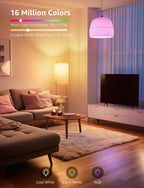 AI Smart Bulb E27, Music Sync WiFi Bulb, Voice Control Smart Screw Bulb, Colour Changing Light Bulbs, RGBCCT, Work with Alexa & Google Assistant, Personalized AI Lighting Designer