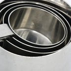 Stainless Steel Measuring Cups, Set of 4, Measurements in Millilitres and Cups, Nest Neatly for Storage, Metallic Silver