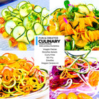 Premium Spiralizer for Vegetables with 3 Interchangeable Blades & Built-in Ribbon Blade - Professional Spiralizer with Stainless Steel Design, Strong Suction Base & Non-Slip Technology