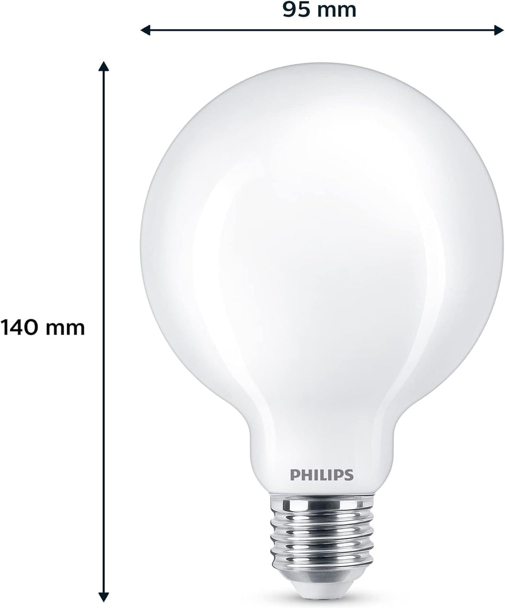 LED Premium Frosted G93 Globe Light Bulb [E27 Edison Screw] 7W - 60W Equivalent, Warm White (2700K), Non Dimmable