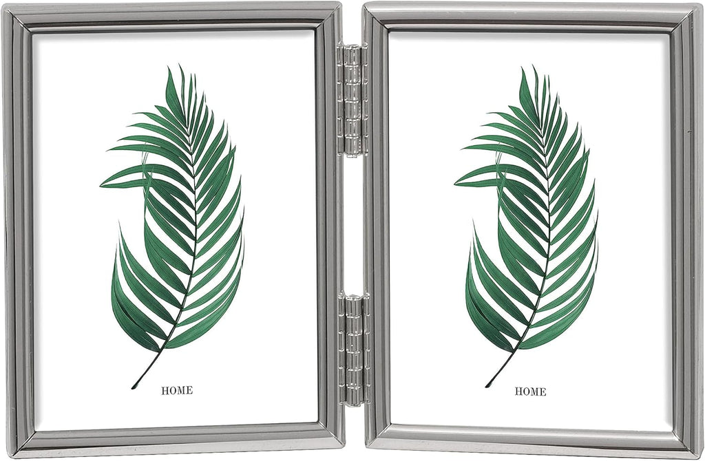 Framing Tarnish Resistant Silver Plated Picture Frame - Thin Edge Double Frame Design for Two Photos 2.5x3.5 Inch (6.5 x 9cm)