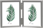 Framing Tarnish Resistant Silver Plated Picture Frame - Thin Edge Double Frame Design for Two Photos 2.5x3.5 Inch (6.5 x 9cm)