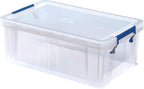 10L Plastic Storage Boxes with Lids. ProStore Super Strong Plastic Storage Boxes (14 x 34 x 21.5cm), Made in the UK, Clear