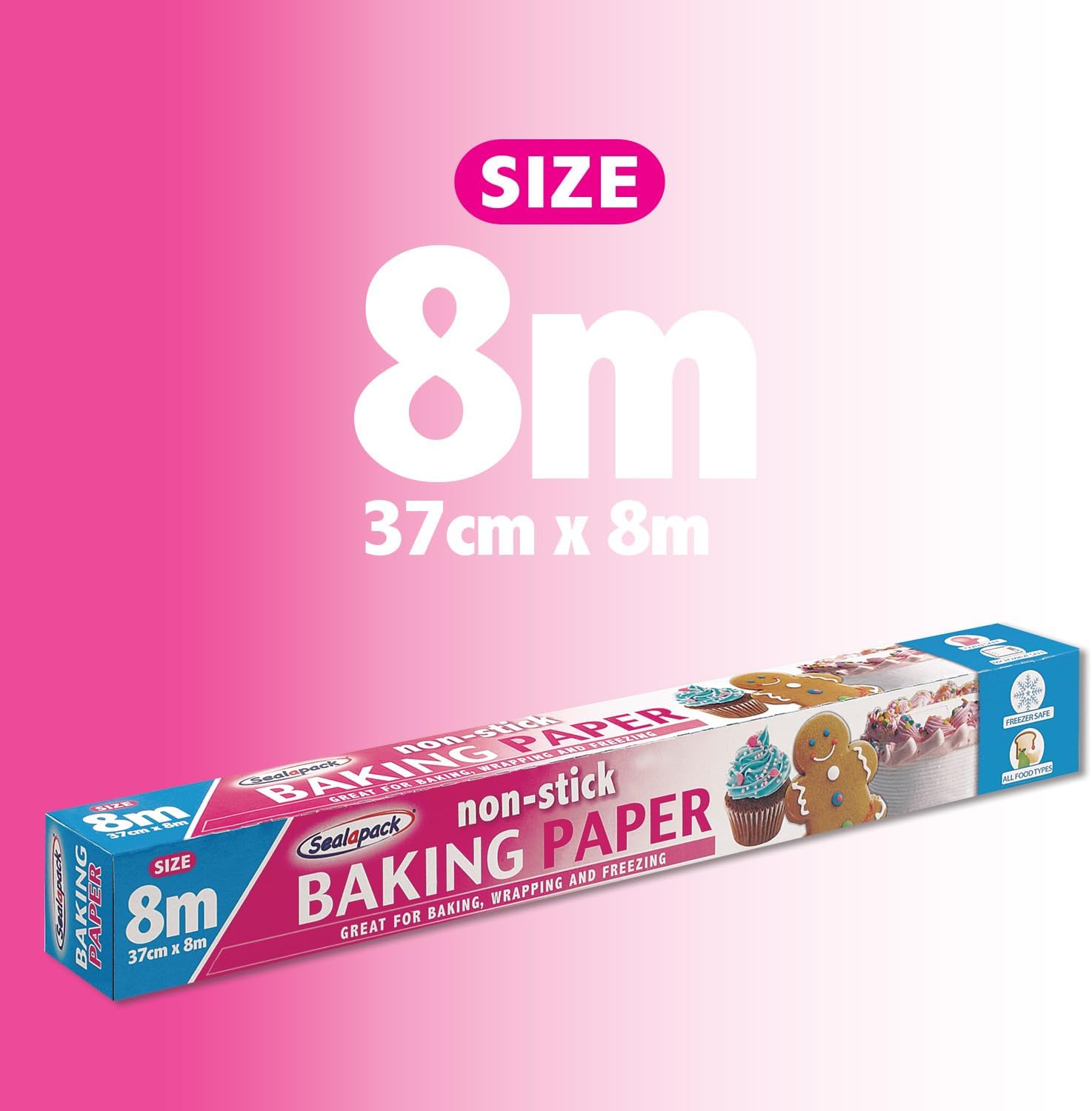 Sealapack Ready to USE Baking Paper, 37cm x 8 METRE ROLL, Brown, SAP015,White