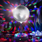 6'' Mirror Disco Ball with 24 LEDs 5-9 RPM Adjustable Rotating Motor Base Disco Lamps Ceiling Decor for Show Party Dancing Hall Club Ktv Nightclubs Bars