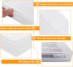 A4 Transparent Plastic Craft Storage Boxes with Lids for Art Supplies 2Pcs Clear Boxes Storage, 3.6 Litre Volume Plastic Organiser for Paper, Seed, Cards, Picture, Craft