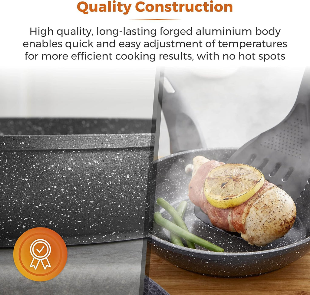 Cerastone T81222 Forged Frying Pan with Non-Stick Coating and Soft Touch Handles, Graphite, 20 cm