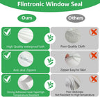 Air Conditioner Window Seal, 400cm/158Inch Portable Universal Kit with Zip, Anti-Mosquito Seal Unit for Mobile Conditioner, Tumble Dryer, #3 4m White, #2 Regular