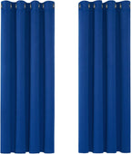 Blue Blackout Curtains Eyelet Thermal Insulated Bedroom Blackout Curtains for Living Room 46 x 54 Inch Drop 2 Panels