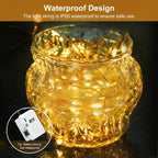 12 Pack 3 Modes LED Fairy Lights Battery Operated, 2M 20LED Mini String Lights Battery Powered IP65 Waterproof Silver Wire Small Fairy Lights Indoor Outdoor for Jars, Christmas, Party, Bedroom