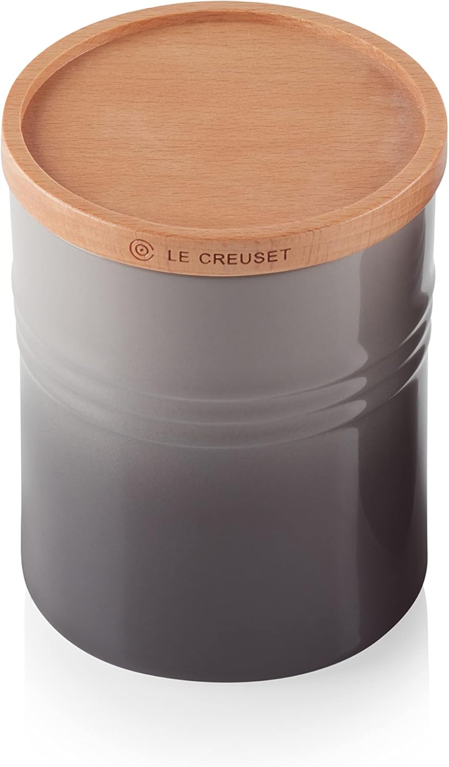 Stoneware Medium Storage Jar with Wooden Lid, Stoneware, 540 ml, 10 cm, Flint, 91044401444099
