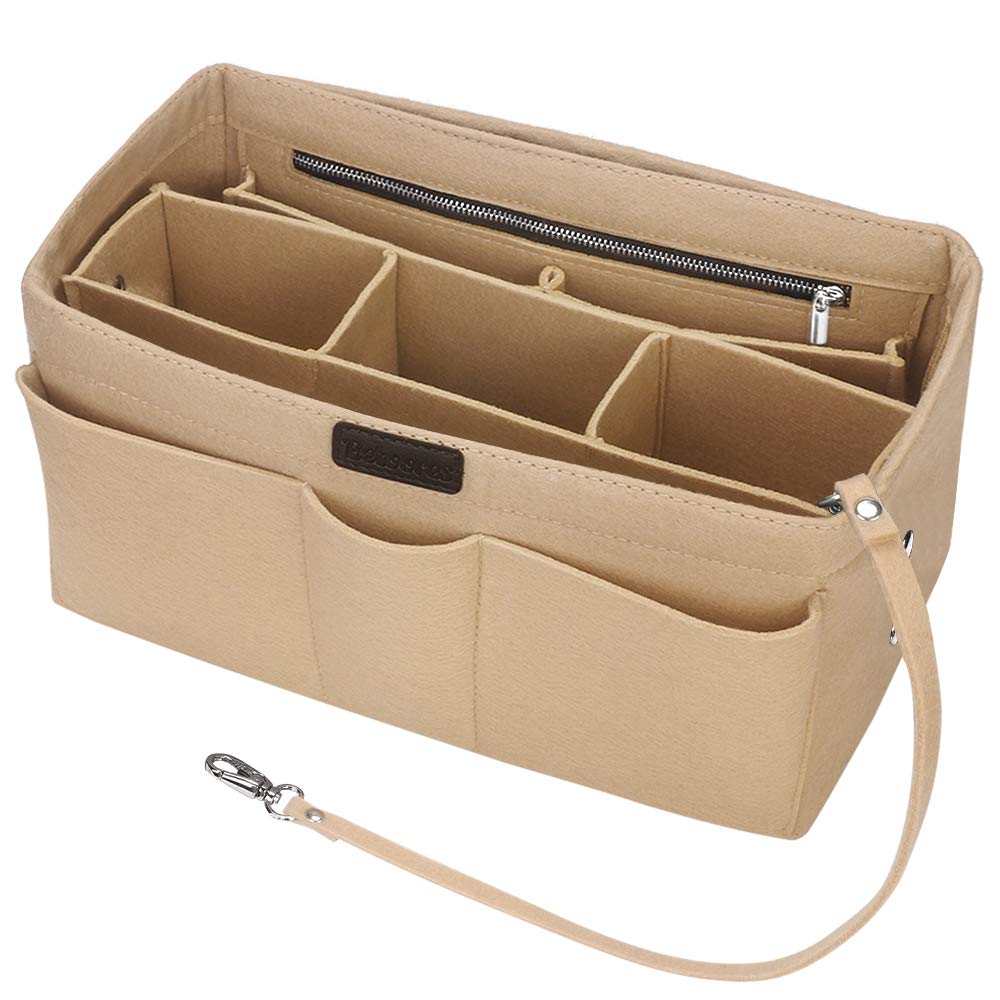 Insert Bag Organizer Bag in Bag, Betoores Women Tote Purse Organizer Bag Organiser Insert Handbag,Light Gray - XL