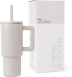 Kids 24 oz Tumbler with Handle and Silicone Straw Lid | Spill Proof and Leak Resistant | Reusable Stainless Steel Cup | Gift for Kids Boys Girls | Trek | 710ml | Almond Birch
