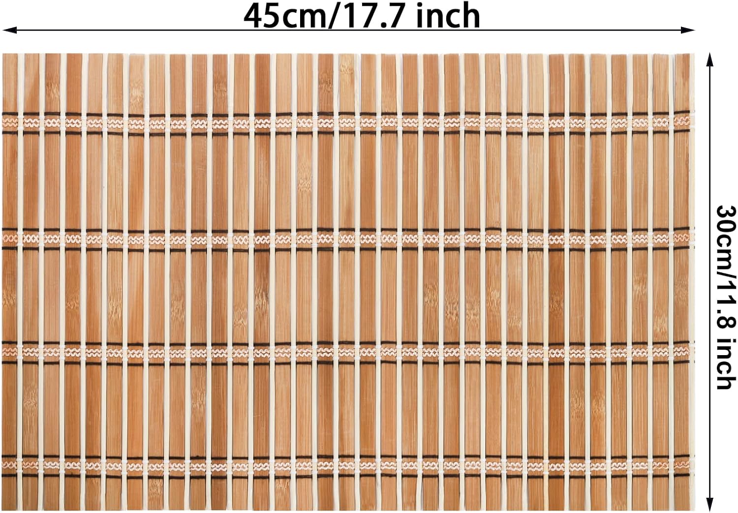 Coloch 8 Pack Natural Bamboo Placemats, Rustic Anti-Slip and Heat-Resistant Table Mat for Kitchen, Dinning Room, Table Protection Secondary image